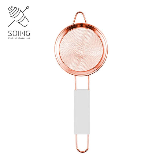 SOING Colador de Malla de Acero Inoxidable para Cócteles (Cobre Rosa)