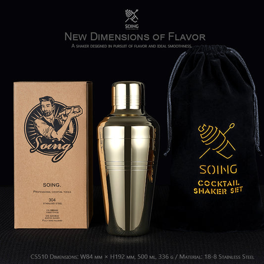 SOING Japanese-Style Cobbler Cocktail Shaker — 2nd Edition (Gold)