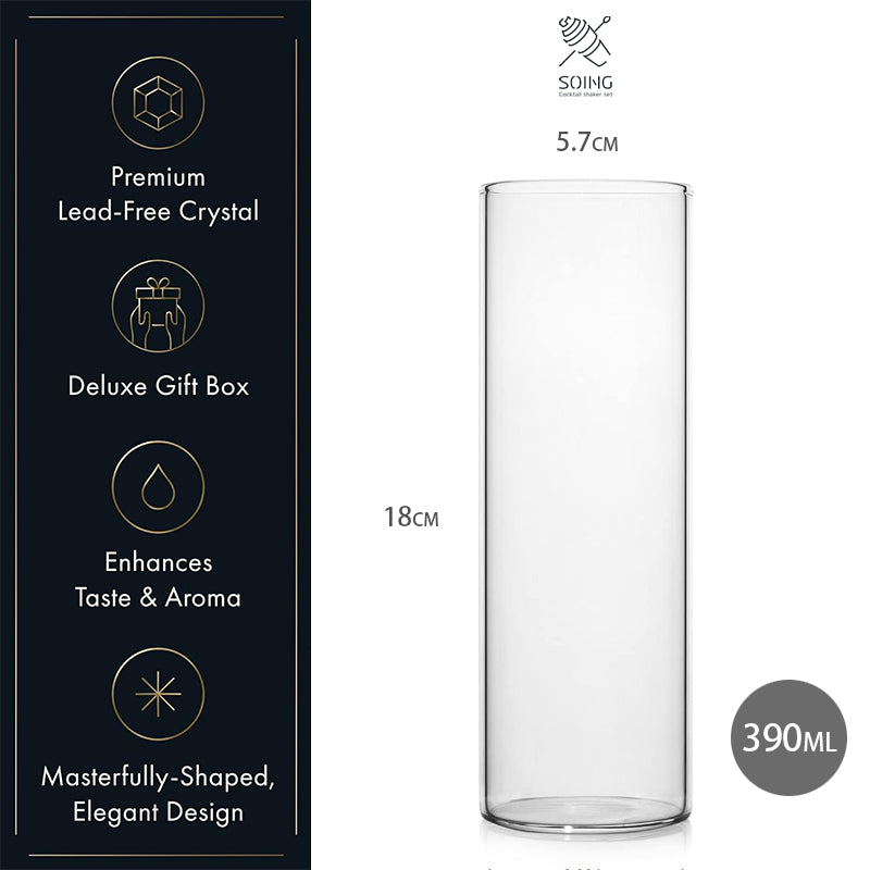 Crystal Seamless Thin-Bottom Collins Glass - 390ML