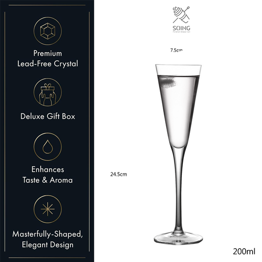 200ml Champagne Flute Classic Stemware - Vesper Spark