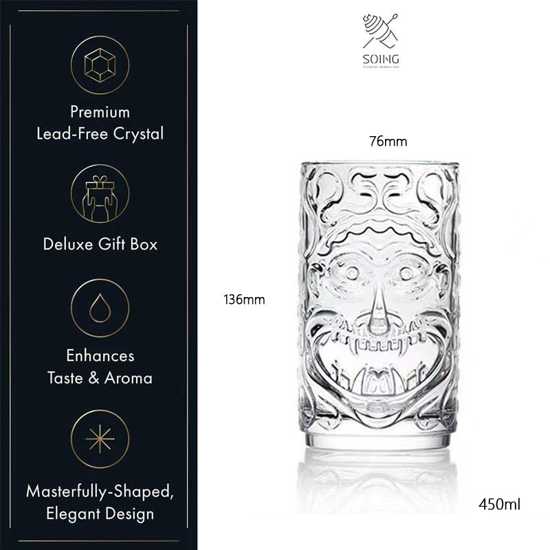 Crystal Highball Glass Liqueur Devil Design - 450ML