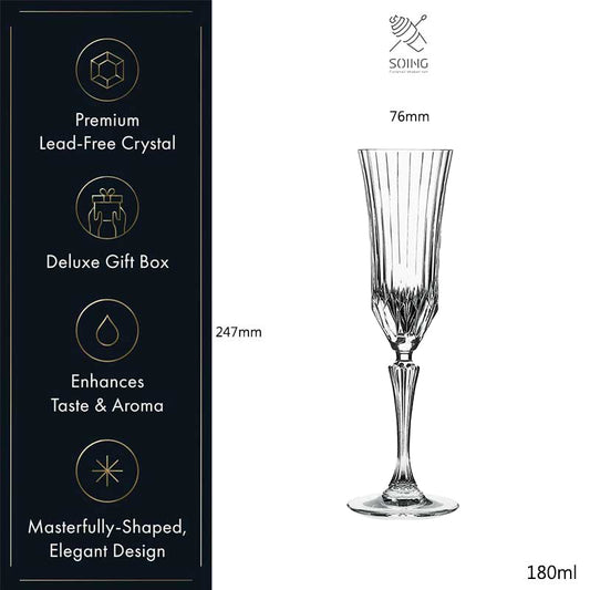 180ml Champagne Flute Glasses -  Endless Cycle (C)