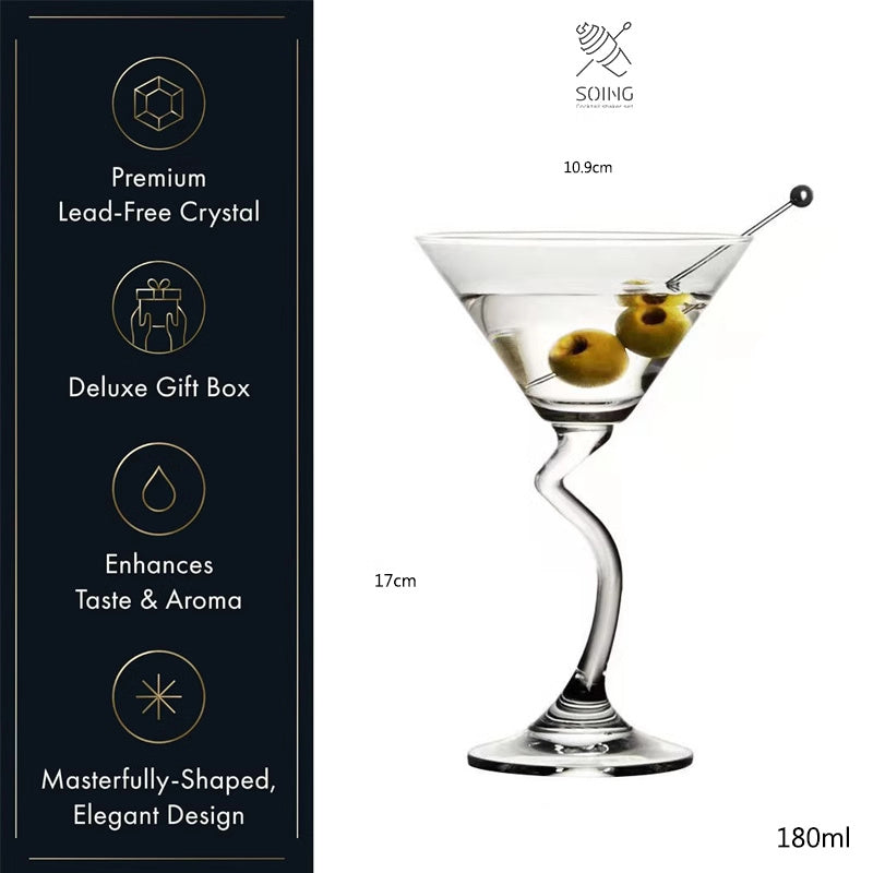 180ml Sinuous-Stem Martini Glass - Zephyr Swing