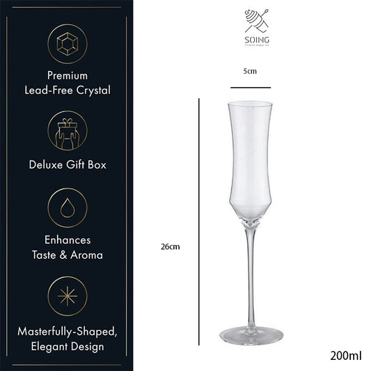 200ml Champagne Flute Glasses - Blooming Tulipa