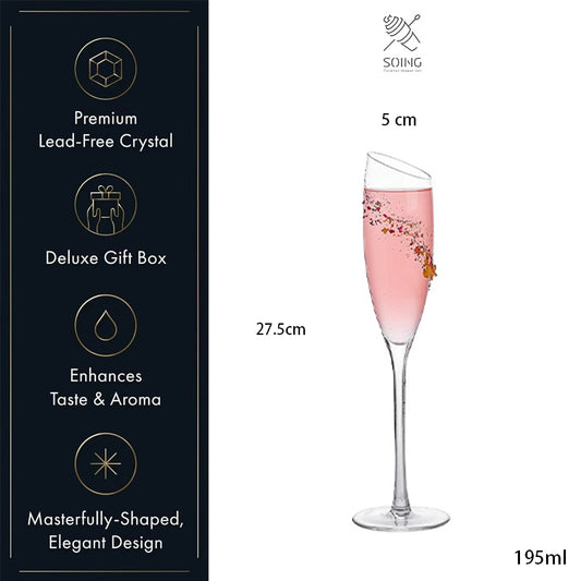 195ml Slanted-Rim Champagne Glass - Sloped Reverie