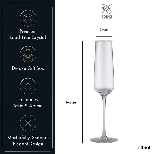 200ml Champagne Flute Glasses - Slumbering Tulipa