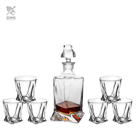 Reserve 750ml Spirit Decanter With Crystal Glasses - Glacier Flame Design