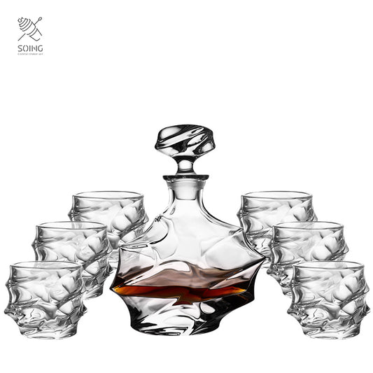 Reserve 750ml Spirit Decanter With Crystal Glasses - Ethereal Glow Design