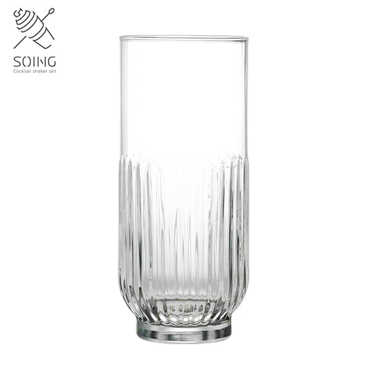 Crystal Striped Heavy Bottom Highball Glass