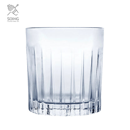 Old Fashioned Striped Crystal Whiskey Glass - 370ML