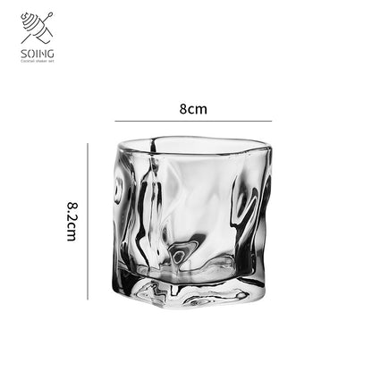 Old Fashioned Crystal Whiskey Glass - Mirage Design (Transparent)