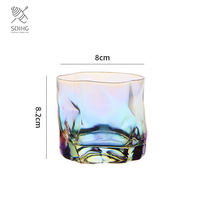 Old Fashioned Crystal Whiskey Glass - Mirage Design (Rainbow Series)