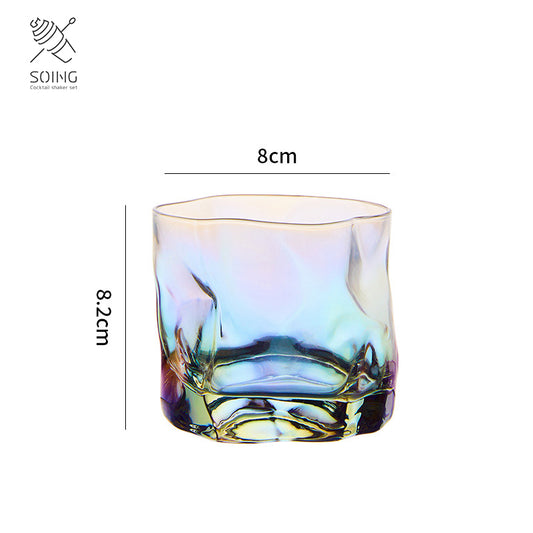 Old Fashioned Crystal Whiskey Glass - Mirage Design (Rainbow Series)