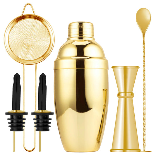 SOING 20 oz Gold Cocktail Shaker Set 6 PCS