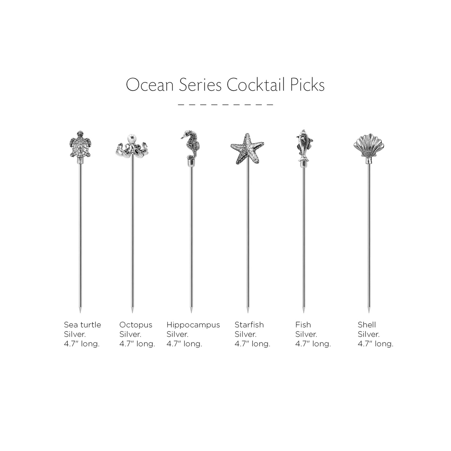 SOING OCEAN SERIES COCKTAIL PICKS MARTINI PICKS 6 PCS