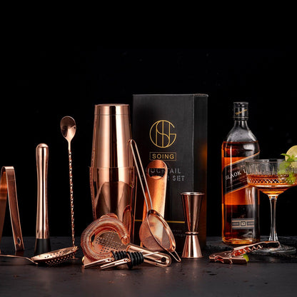 Soing 15-Piece Boston Bartender Kit (Rose Copper)