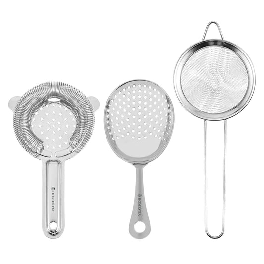 SOING Silver Bar Strainer Set Barware 3 PCS